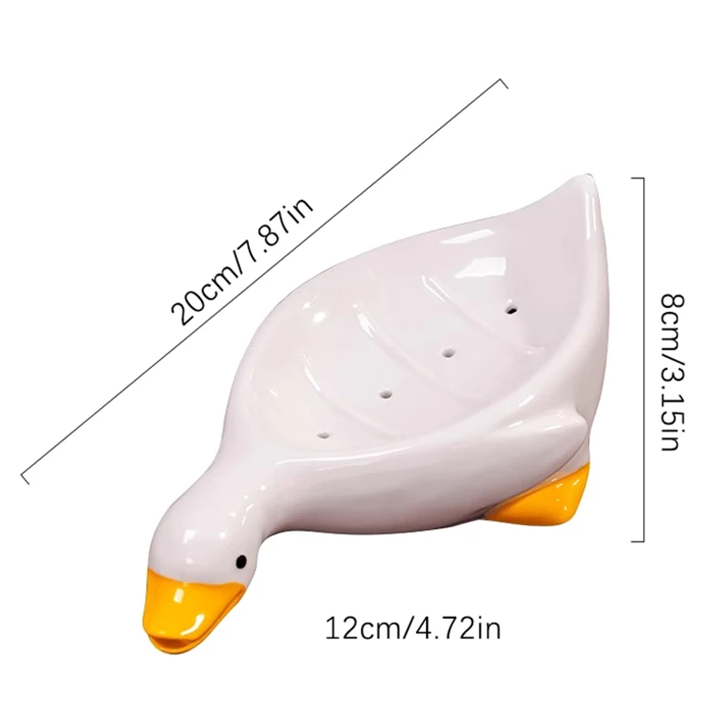 1* Fun Yellow Duck Shape Soap Box Cartoon Soap Dish Drainable Soap Holder Soap Container Soap Dish For Tray Bathroom Accessories