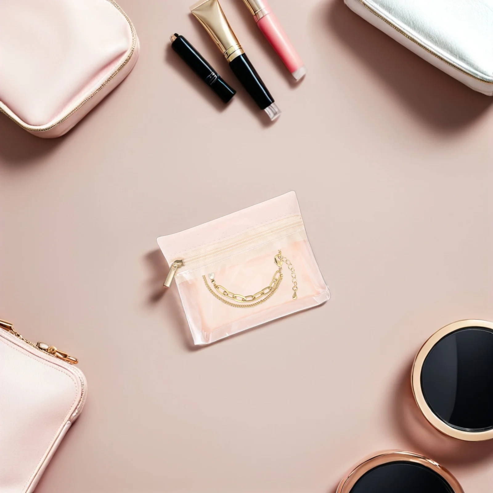 

10pcs Jewelry Pouches Bags 3X4 Inches Travel Jewelry Organizer Portable Storage For Necklaces Earrings Bracelets - Zippered