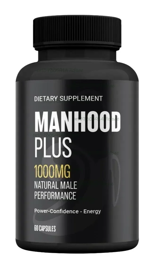 60 cápsulas Manhood Plus, es eleva el rendimiento sexual, mejore la fuerza muscular y el enfoque mental de combustibles para un.