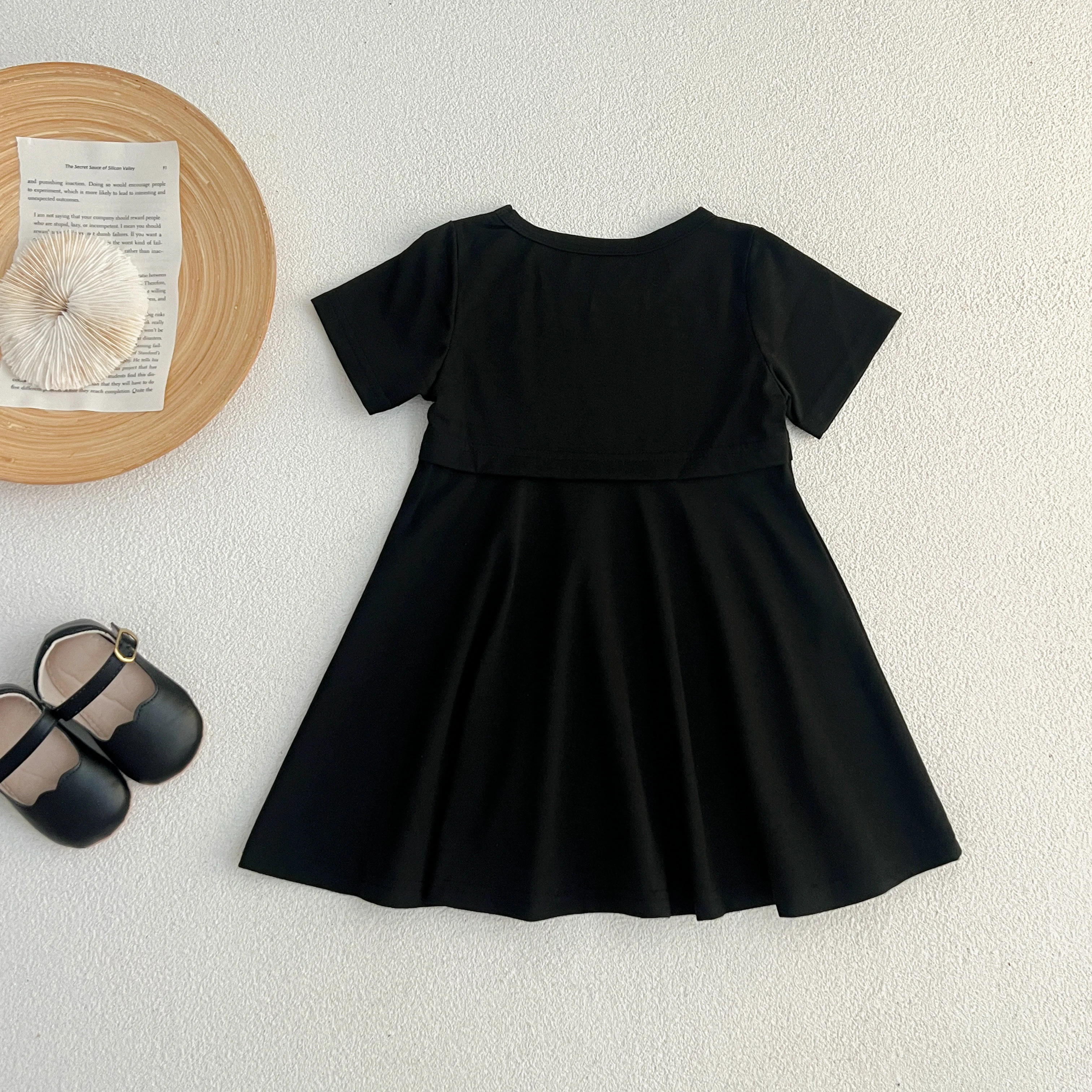 Sommer Kinder Baby Kleid schwarz Baby Mädchen Kleid kurz ärmel ige süße Kleid für Mädchen Kurzarm eine Linie Party Kleid Mädchen Kleidung – Detail 13