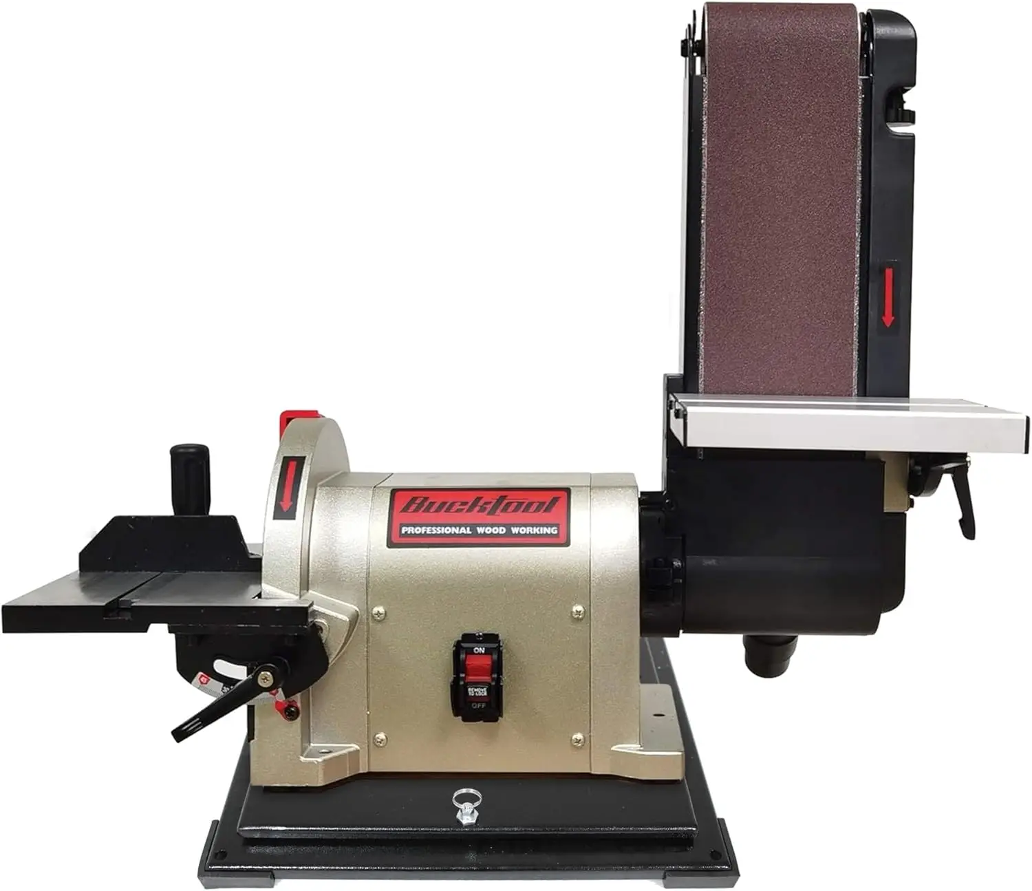 Bench Belt Sander with Rotating Base and Dust Collection Fitting, Belt Sander for Woodworking Belt 8 in. Disc Sander