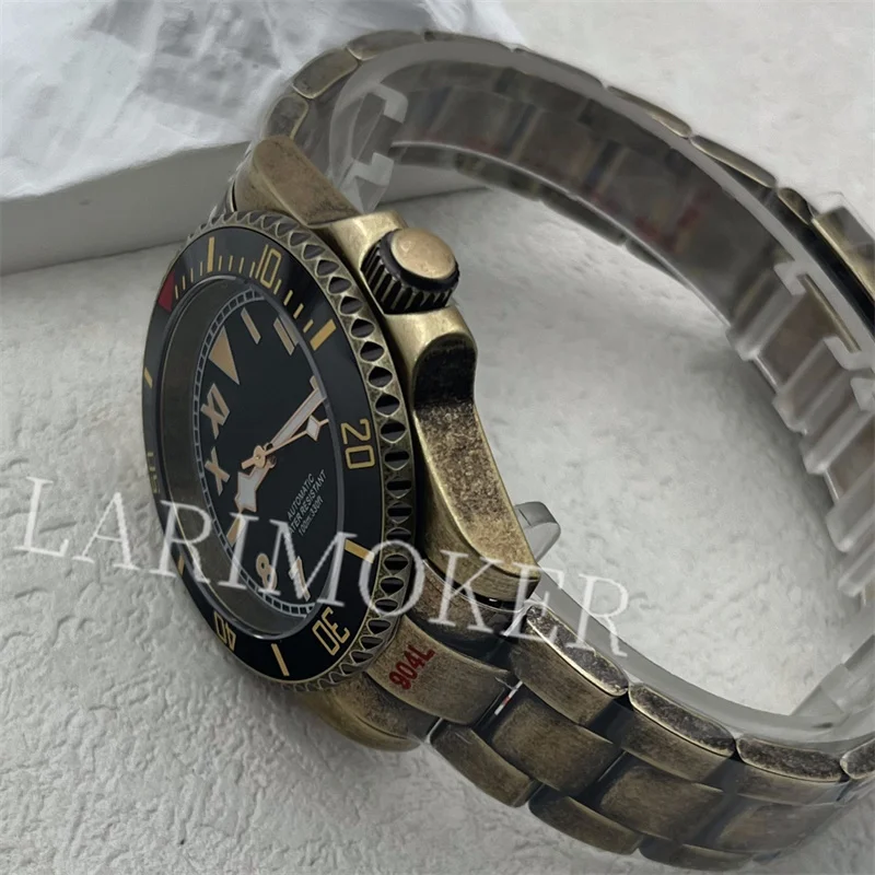 BLIGER-Relógio Bronze impermeável, agulha floco de neve, NH35 Movimento automático, Roman Dial, Pulseira Oyster, 10ATM, 40mm