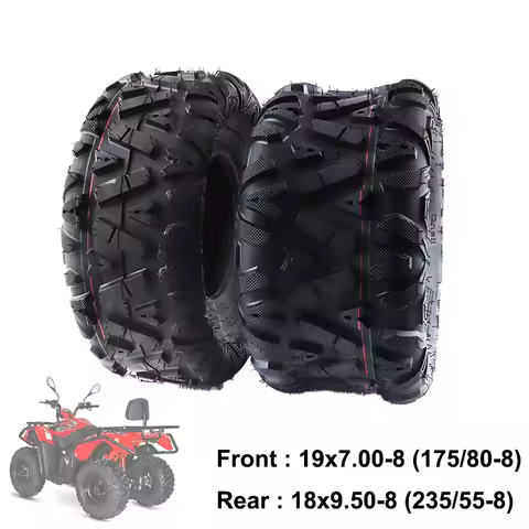 2 PC 8 Inch Off-road Tubeless Tires Front 19x7.00-8 Rear 18x9.50-8 Vacuum Tyre For ATV UTV Quad Go Kart Buggy Utility Cart Parts