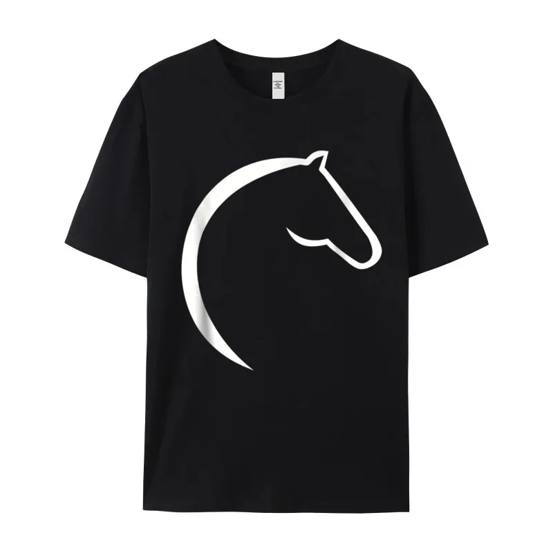 Retro Mens Tees Horse head T-Shirt__21564 Graphic T-shirts 100% Cotton Fabric Short Sleeve Gift Idea T-Shirt Round Collar