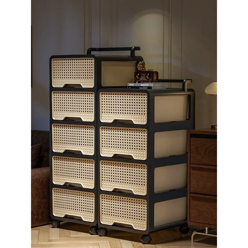 Medieval style storage cabinet, household living room drawer type trolley rack