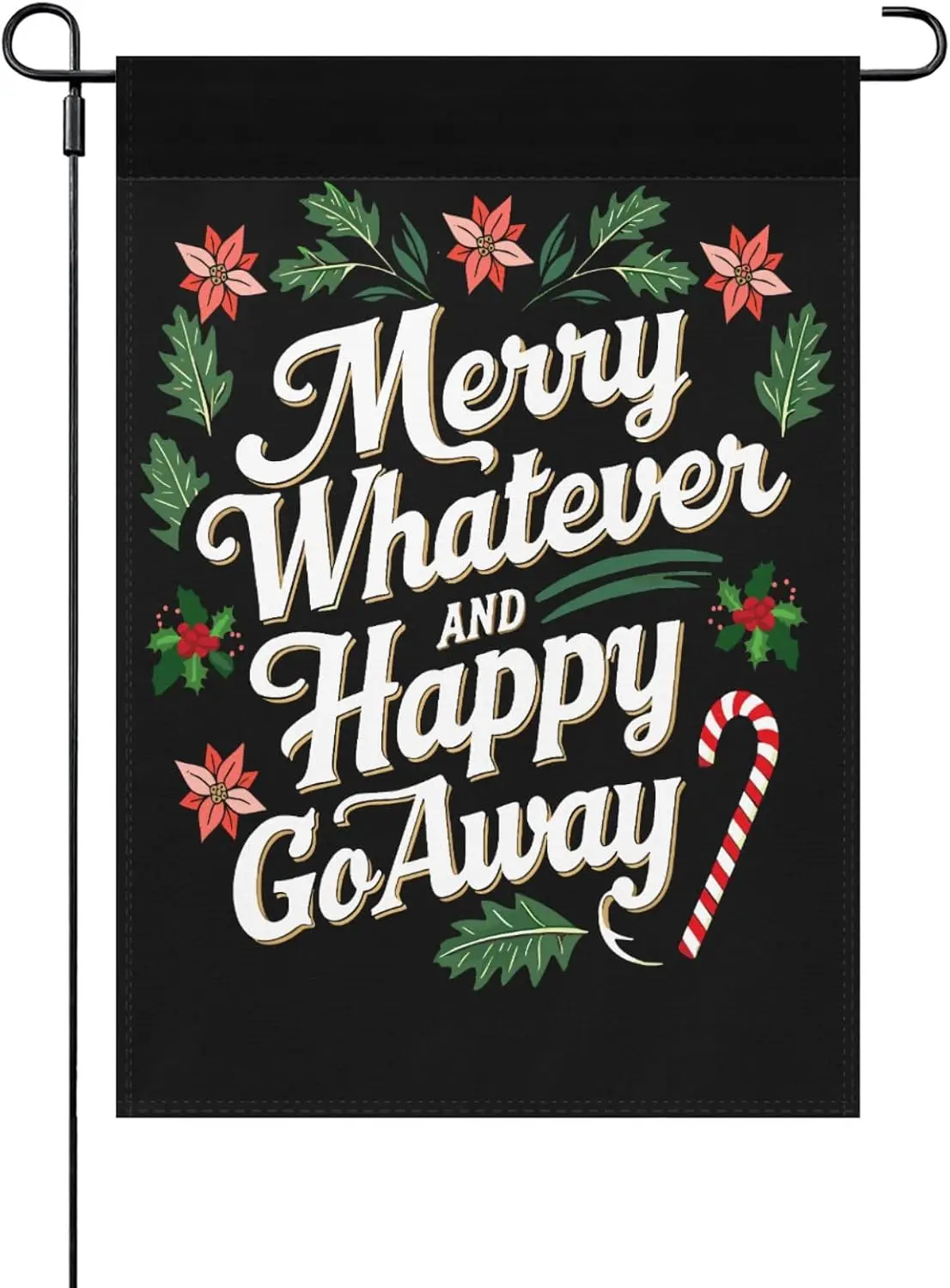 علم حديقة عيد الميلاد من Merry Whatevers And Happy Go Aways للخارج مقاس 12 × 18 علم ديكور مبتكر مزدوج الجوانب لـ AAO