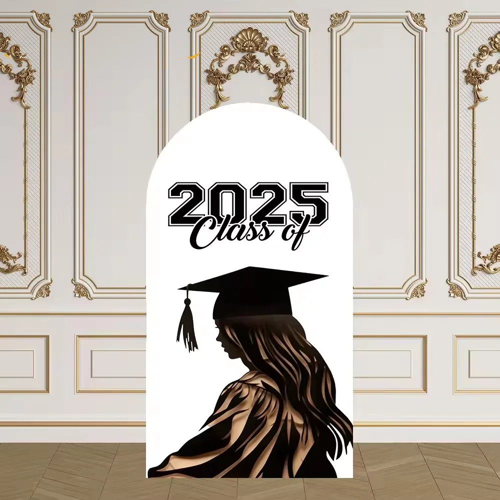 LS 2-seitiger Fußgewölbe-Abdeckungsklasse 2025, Abschluss-Dekoration, Hintergrund für Jungen und Mädchen, Feiern, Gruppe, Urlaub, Party, Abschlussball, Studio-Requisite