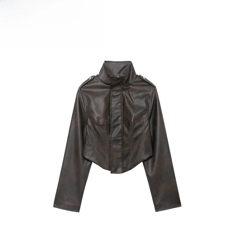 

Модный универсальный декоративный кожаный джет, женская верхняя одежда, простое осеннее новое поступление Ele Sle