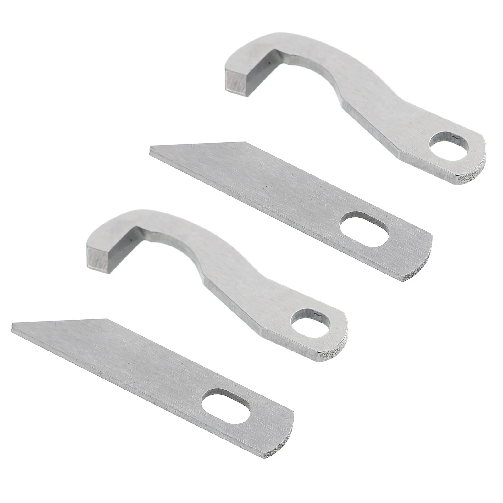 

Набор из 4 сменных лезвий для оверлоков: профессиональные острые крючкообразные и косые ножи для верхнего и нижнего нитей, обеспечивающие гладкую обработку