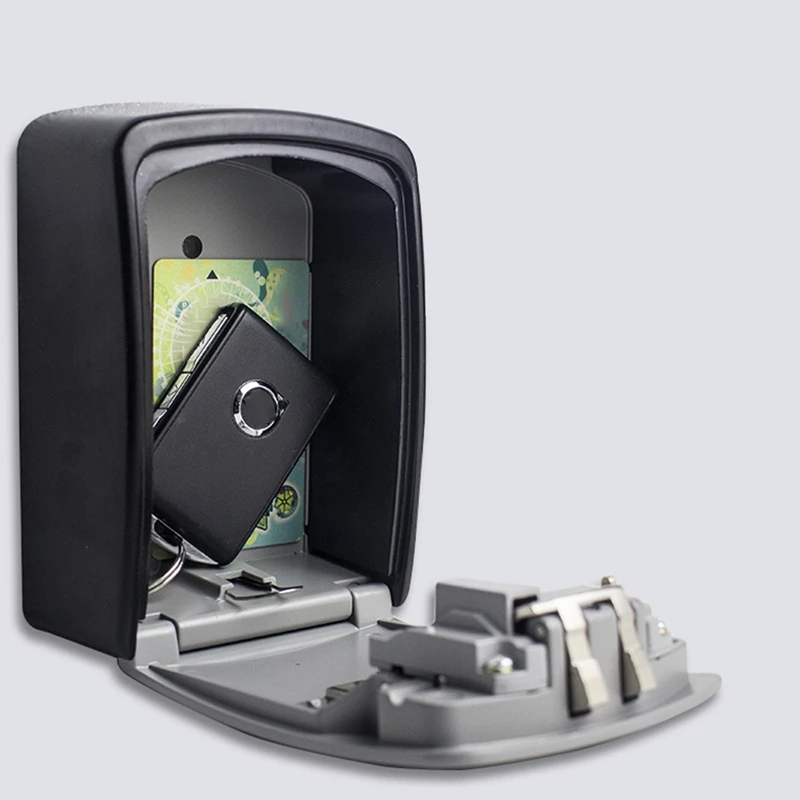 Caja secreta de almacenamiento de llaves de montaje en pared, organizador, combinación de 4 dígitos, contraseña, cerradura de código de seguridad sin llave, caja de seguridad para llaves para el hogar