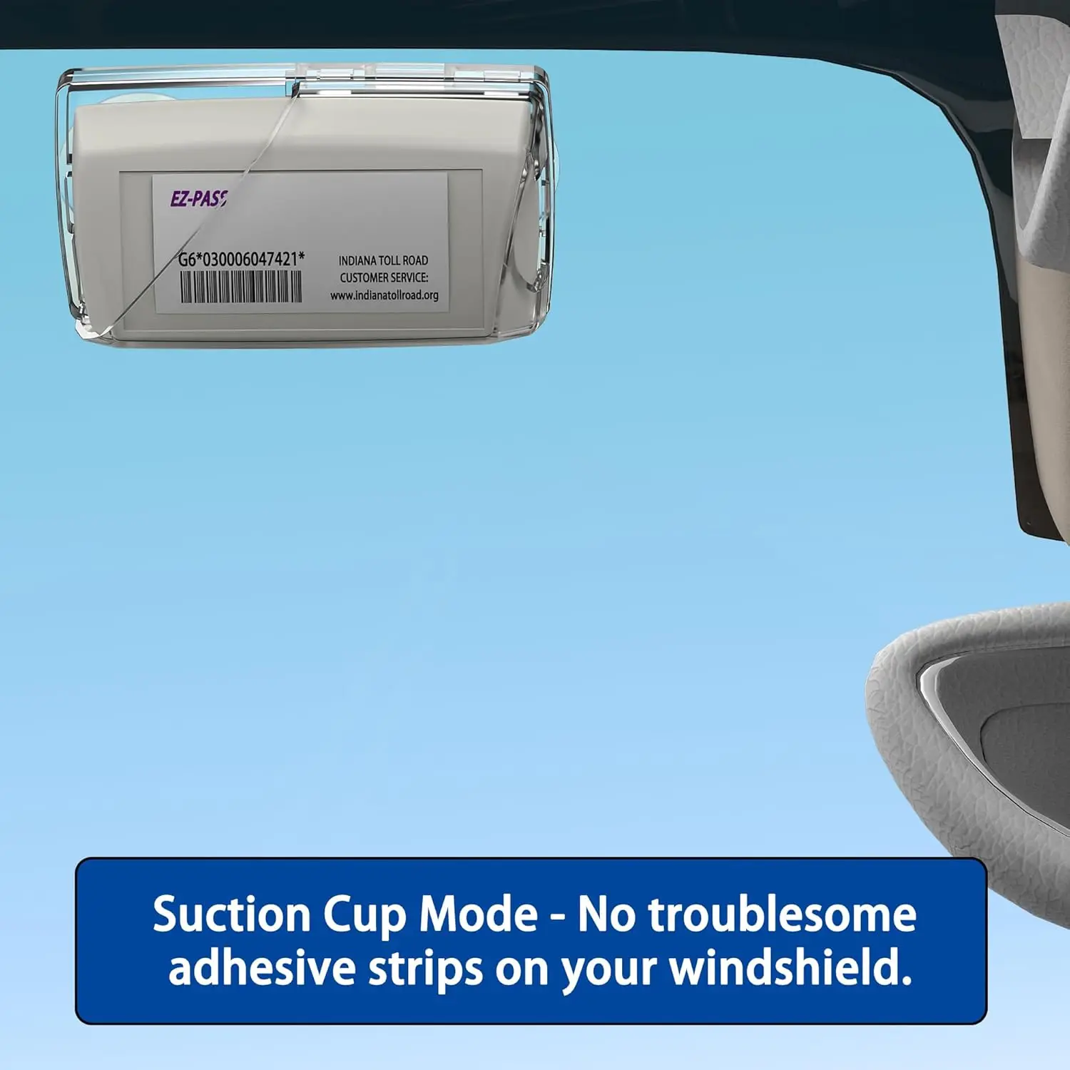 2024 Verbesserter EZ-Pass-Halter - Starker Saugnapfhalter für Windschutzscheibe, Sonnenblende - Sicherer IPass-Transponder-Halter – Detail 4