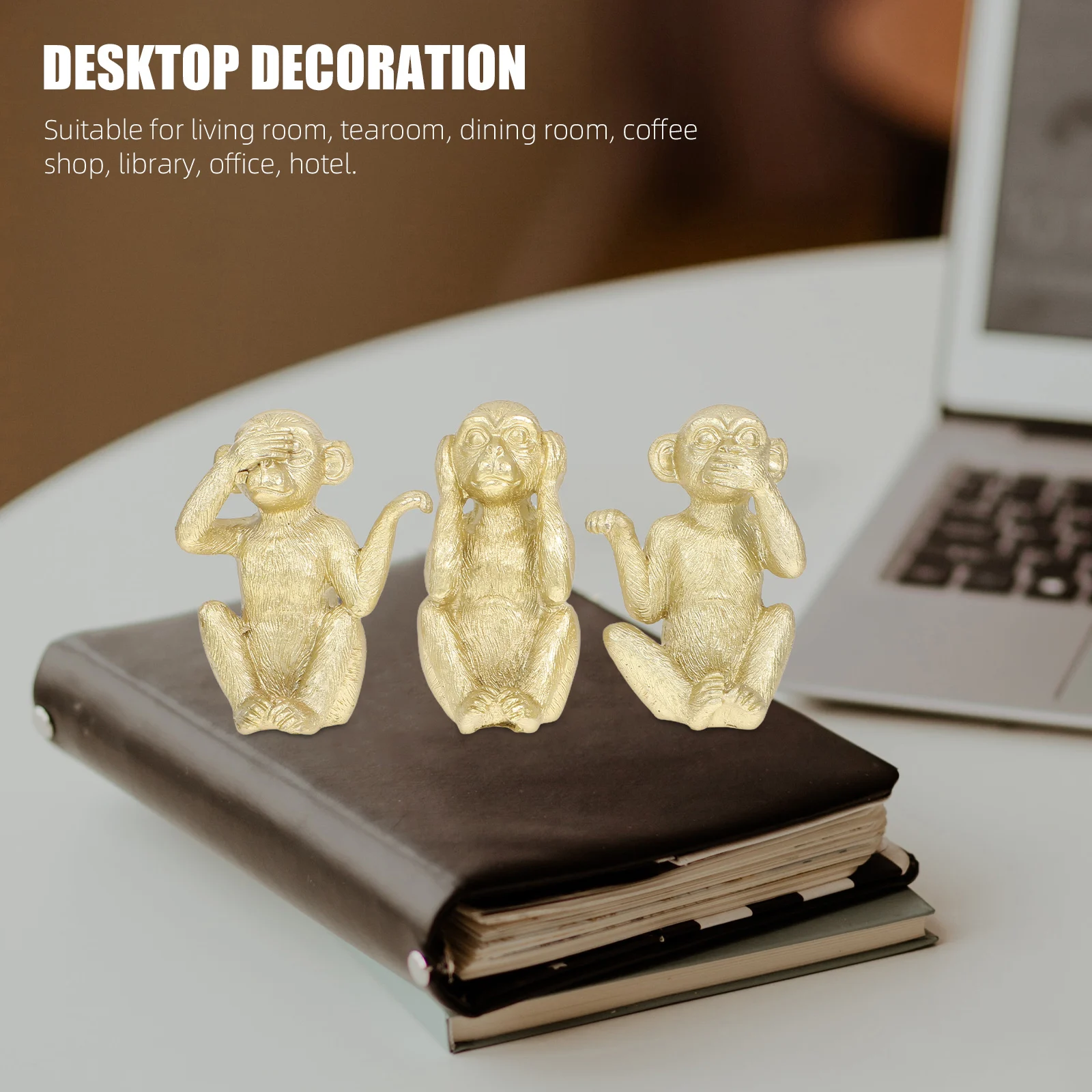 

Nordic Style Creative Animal Ornaments Monkey Shape Set Home Crafts Living Room Desktop Decoration (black) Resin Figurine