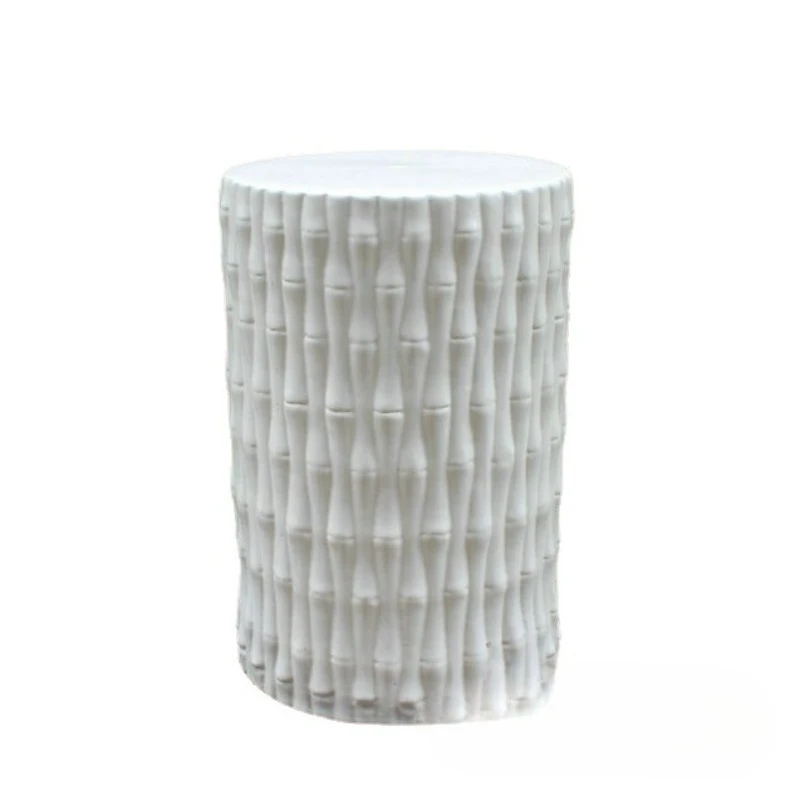White ceramic stool cool pier embroidery pier bamboo high temperature color glazed porcelain stool home living room coffee