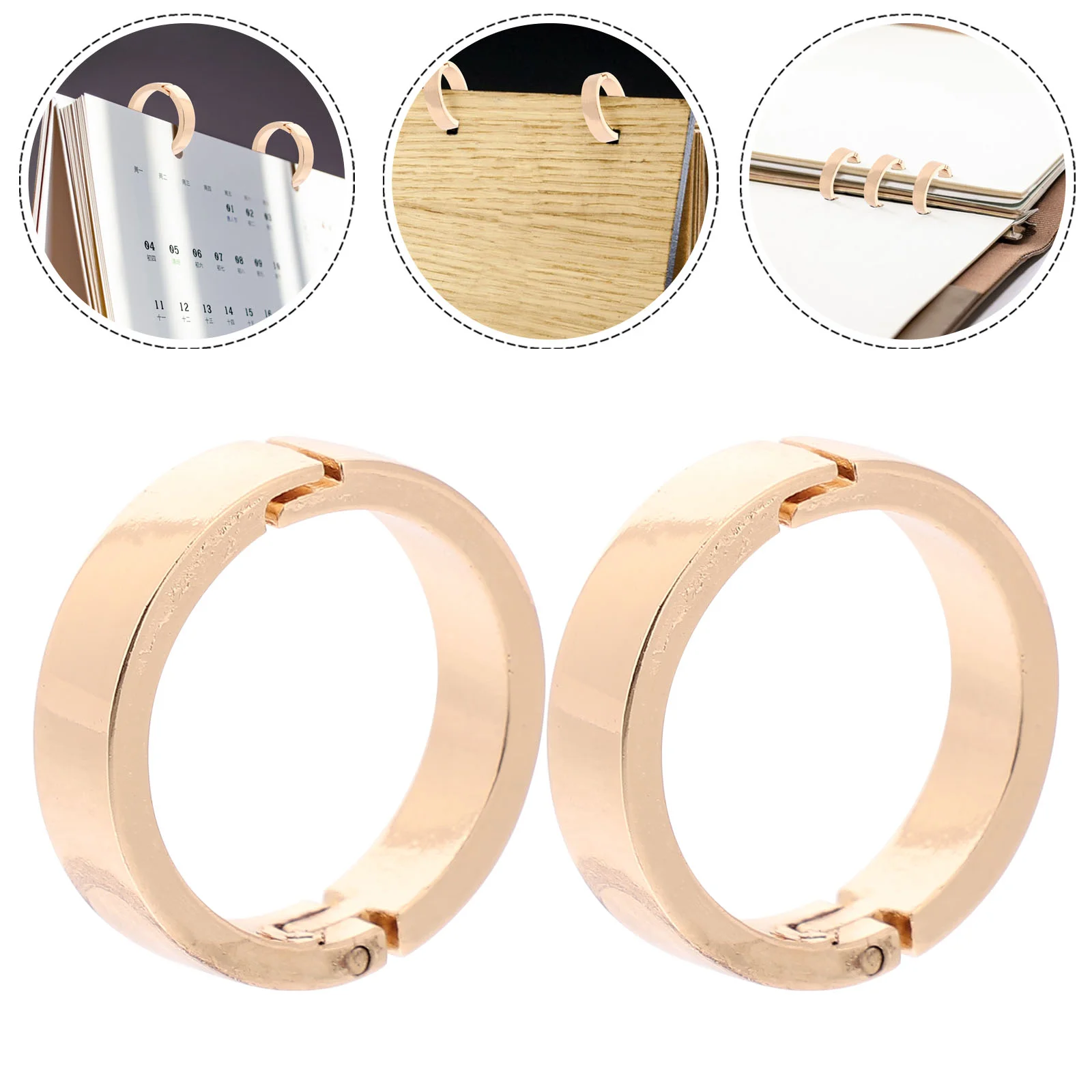 

10 Pcs Desk Calendar Binding Circle Mini Binder Rings Openable Clasps for Binders Zinc Alloy Clips Book Bulk