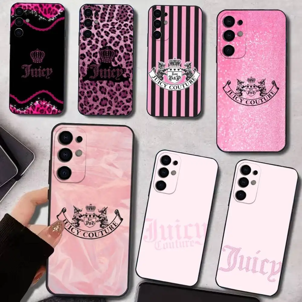 Royal Pink Art J-JUICY C-Couture Phone Case For Samsung S25,S24,S21,S22,S23,S30,Ultra,S20,Plus,Soft Silicone Black Cover