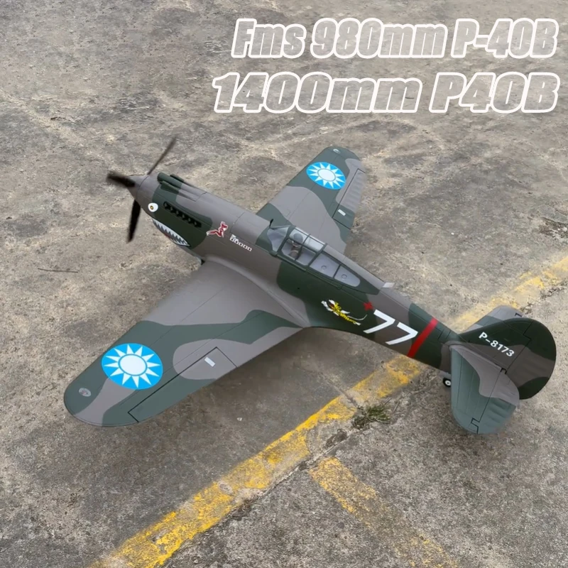 

Fms 980mm P-40B Remote Control Airplane Model Assembling Fixed Wing Airplane Model Remote Control Toy.