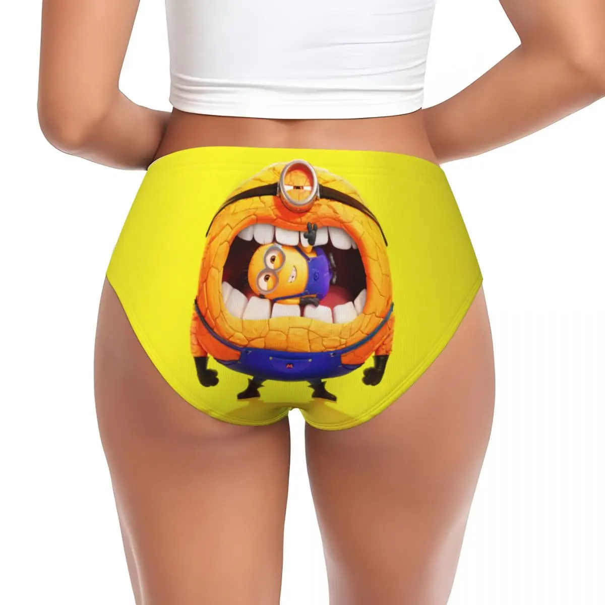 Custom Minions Animes Brief Panties for Women Breathable Stretch Underwear