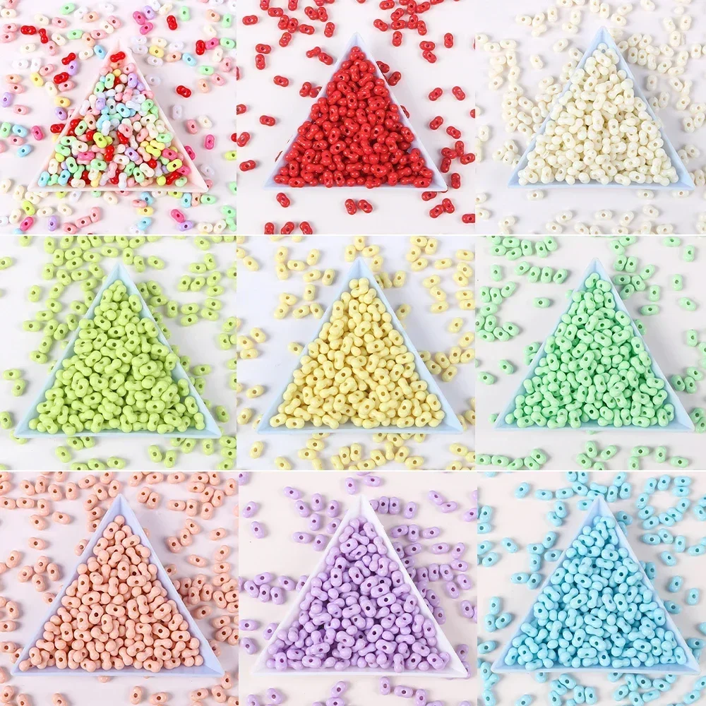 Acrylic Peanut Seed Beads Candy Color Charms Loose Beads 4x6mm For Jewelry Making DIY Necklace Bracelet Craft Accessories