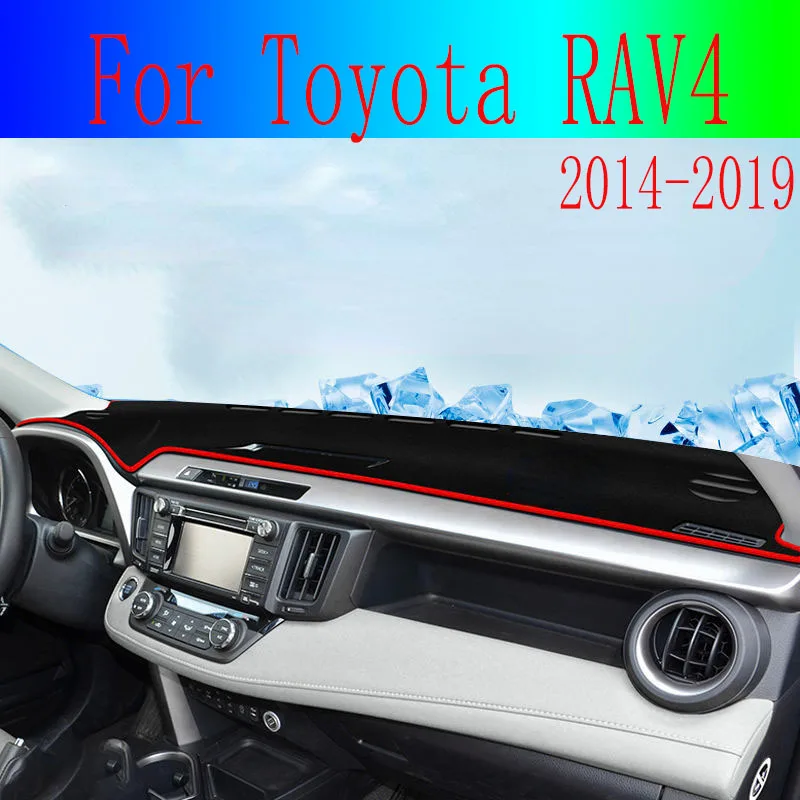 For Toyota RAV4 2014 --2019 Car Dashboard Cover Avoid Light Pad Instrument Panel Mat Carpets Accessories Decoration Supplies