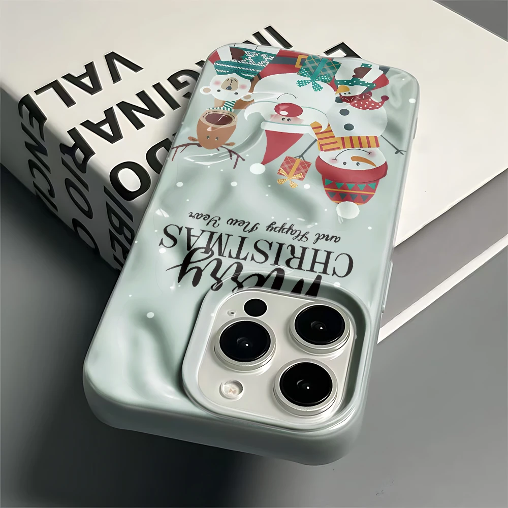 Tough Thick Solid Christmas Snowman Reindeer Anti-Slip Phone Case For Iphone 18 Plus 15 11 Air 17 Pro Max 12 14 13 16 Cover view 4