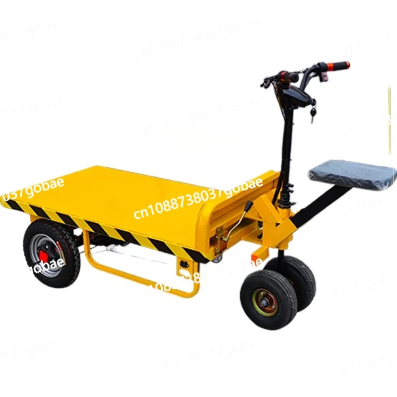 ZC Reverse Donkey Electric Three-Wheel Platform Trolley Carrier Trolley Stall Trolley Construction Site Trailer