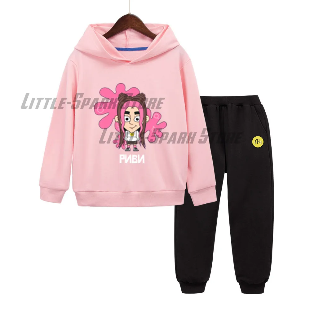 

Pink Cute А4 Риви Children Hoodies Pants Suit Влад a4 Бумага boy girl Pullover Sweatshirts NEW Merch A4 Baby boy clothes