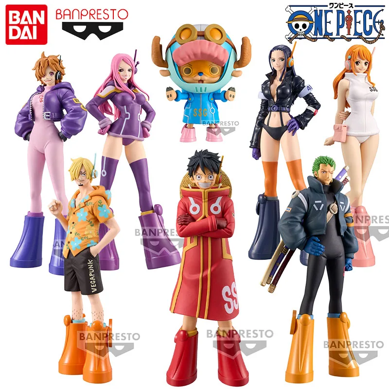 Bandai Genuine Banpresto DXF ONE PIECE Anime Figure Egghead Luffy Zoro Sanji Nami Action Toys Boys Girls Gift Collectible Model