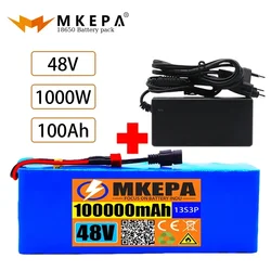 13S3P 48V 100000mAh 100Ah Lithium-ion Battery Pack with 1000W BMS for 54.6V E-bike Electric Bicycle Scooter