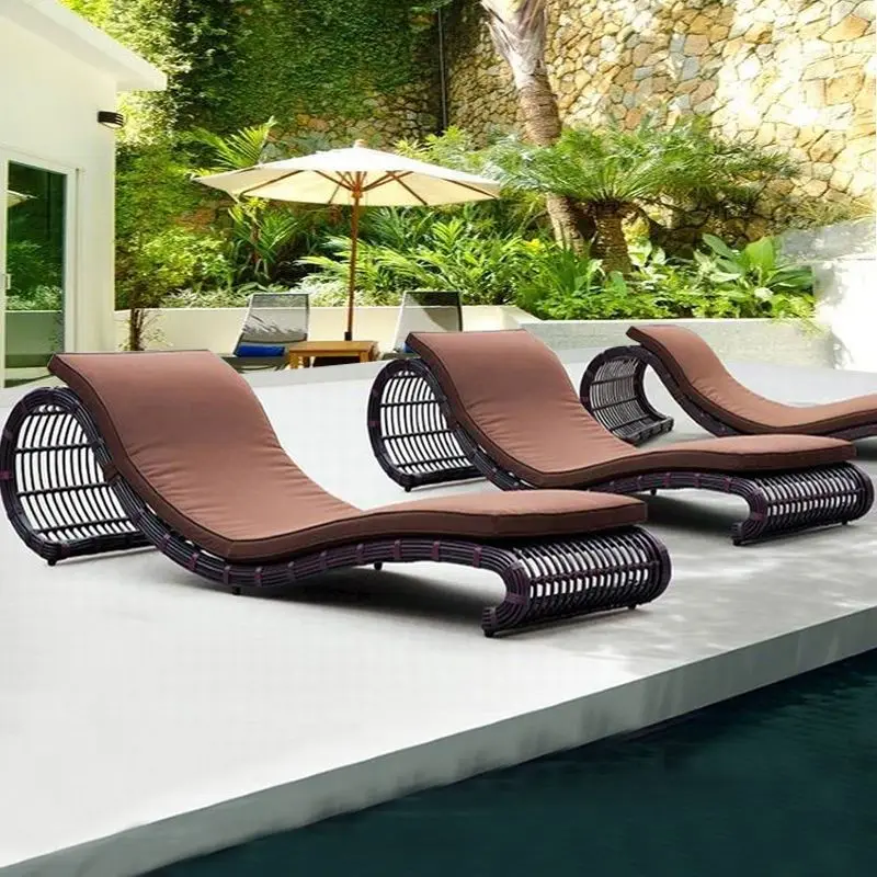 

Lounger outdoor sunbathing bed rattan chair sunbathing lounge chair