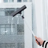Window Cleaning Brush 2 in 1 Retractable Pole Cleaning Window Brush Glass Squeegee Cleaning Tool for Car Shower Glass Door