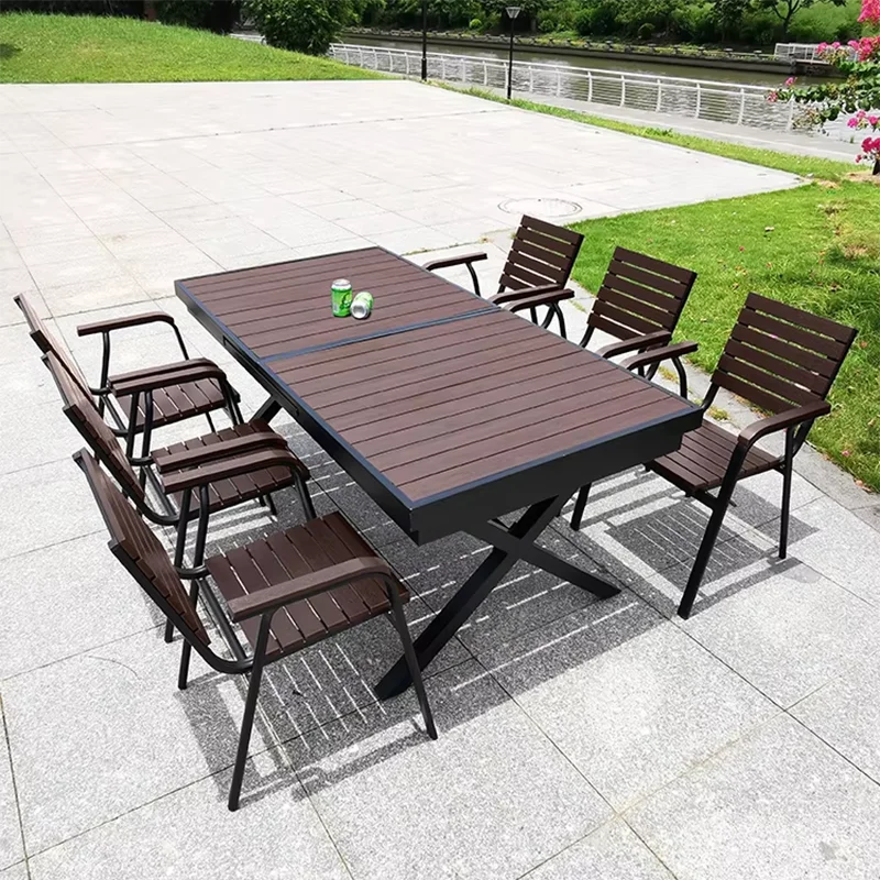 Garden Outdoo Extendable Table for 6-10 People 180-240cm Extendable Rectangular Dining Table Room Kitchen Hotel Woodn Urniture