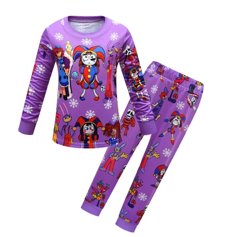 Circo digitale Pigiama per bambini Ragazze Pomni Vestiti Pantaloni Set Cartoon Indumenti da notte Pigiama per bambini per ragazzo Bambino Abiti per bambini Pigiama