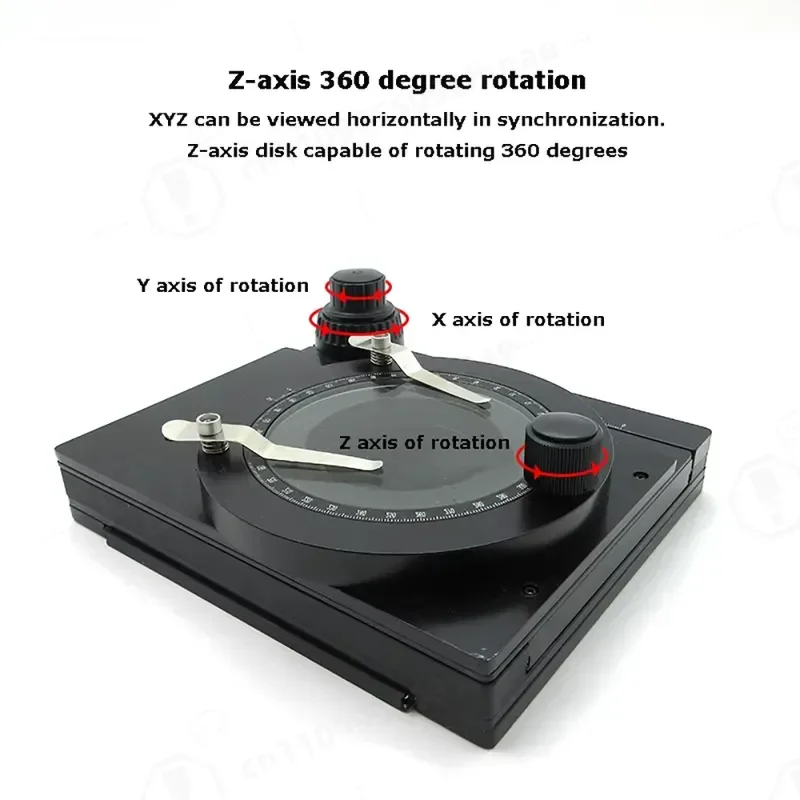 Plateau de microscope rotatif à 360 degrés, plateforme mobile amovible axe X Y, support de travail pour table d'objectif de microscope stéréo