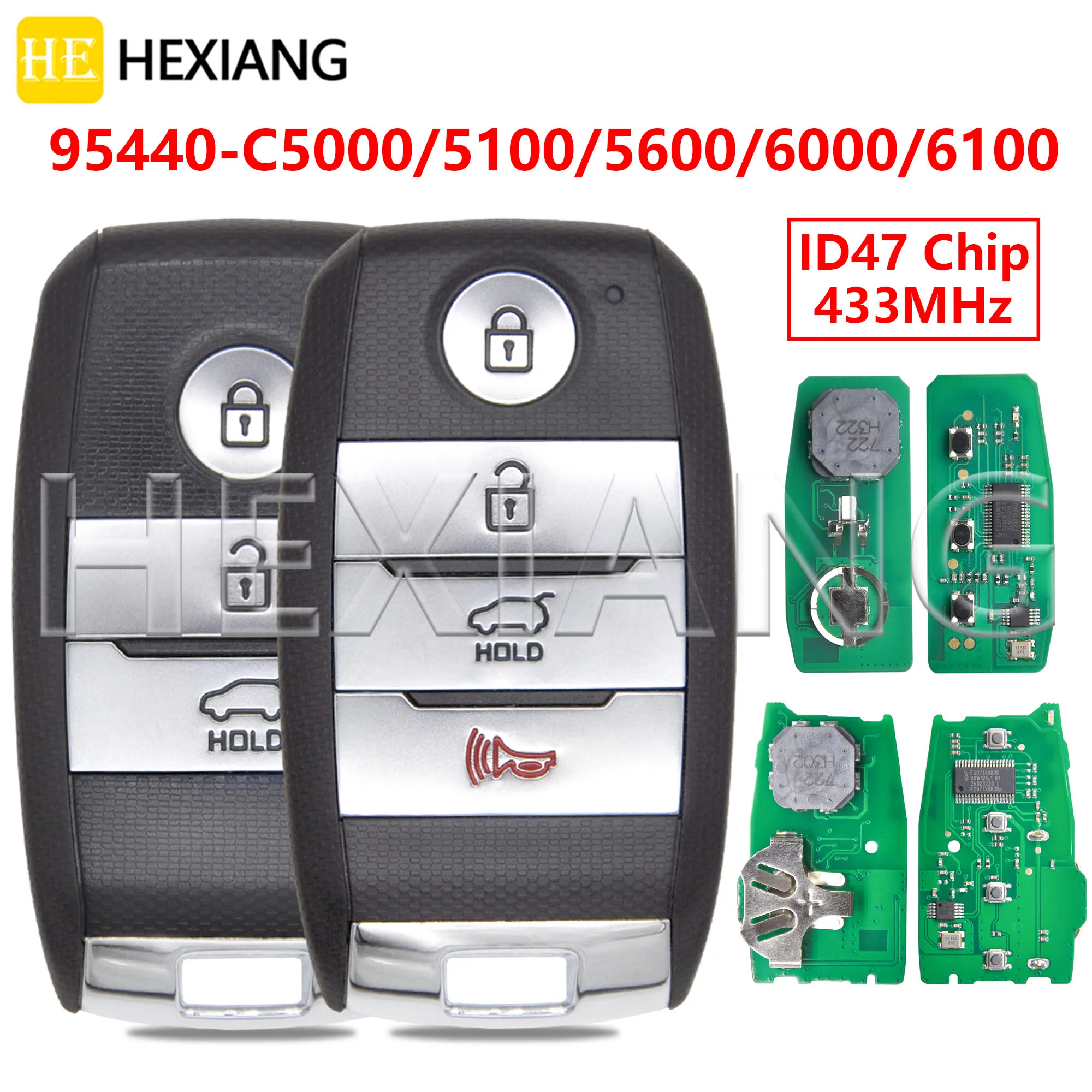 HE 95440-C5000/C5100/C5600/C6000/C6100 ID47 Chip 433MHz Keyless Go HY20 Blade Car Remote Key For KIA Sorento 2016 2017 2018