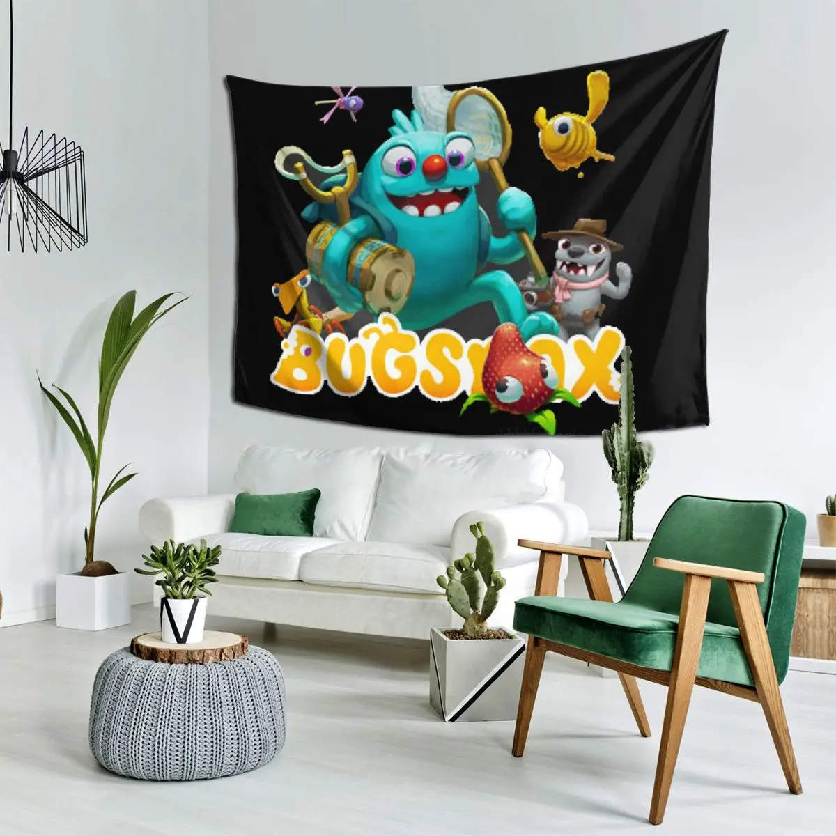 

Гобелен Bugsnax, настенный эстетический домашний декор, гобелены для гостиной, спальни