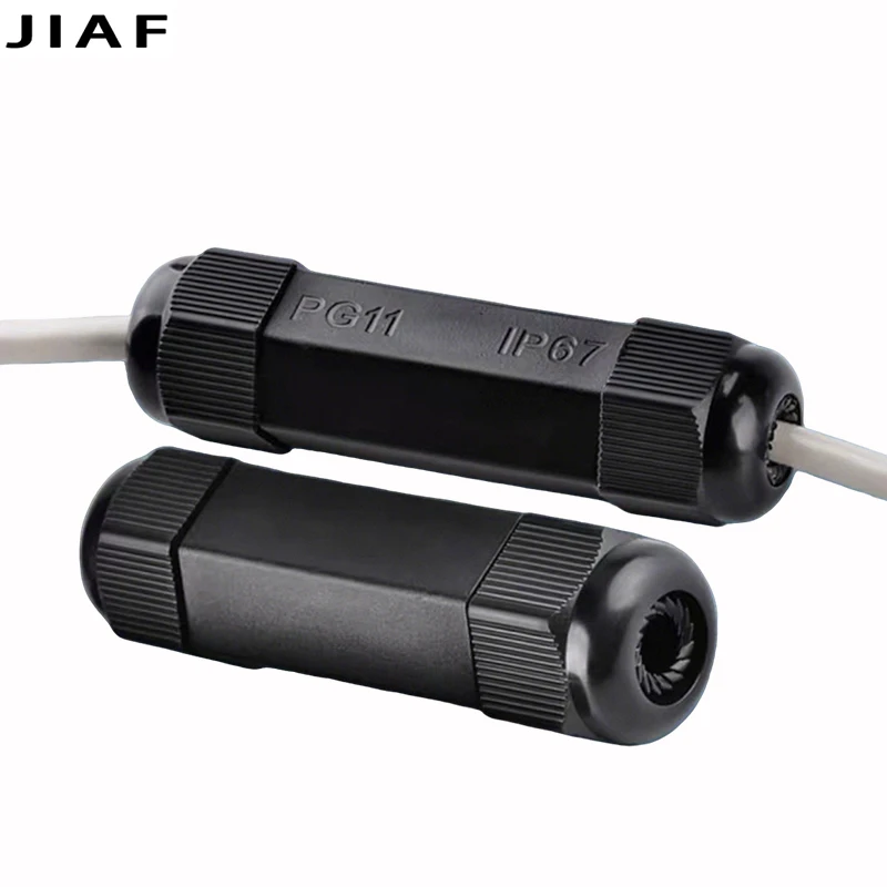 1 Piece IP68 Waterproof Nylon Double Ended Cable Gland Plastic Fixed Sealing Connector Black White