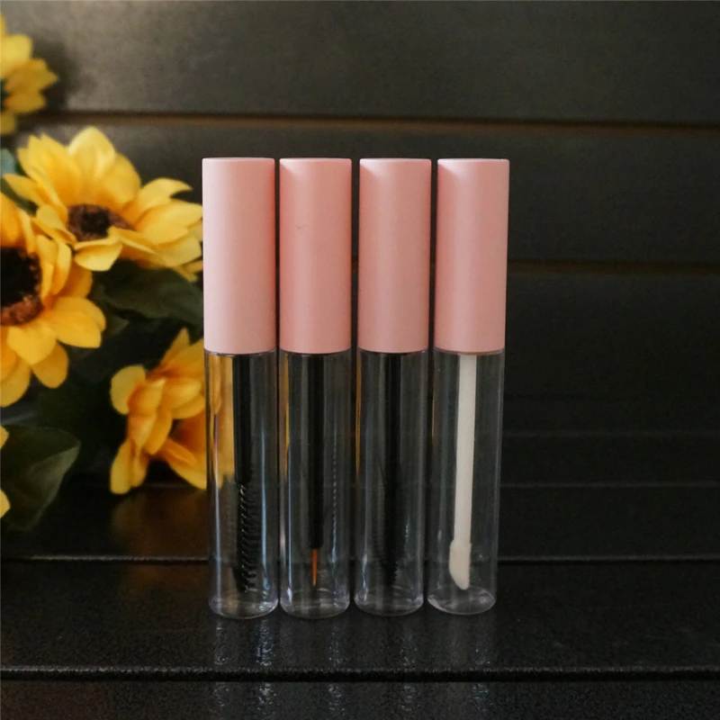 

10ml Empty Cosmetic Containers Makeup Frosted Mascara Tubes Eyelash Cream Refillable Bottle Pink Cap Lipgloss tubes wholesale