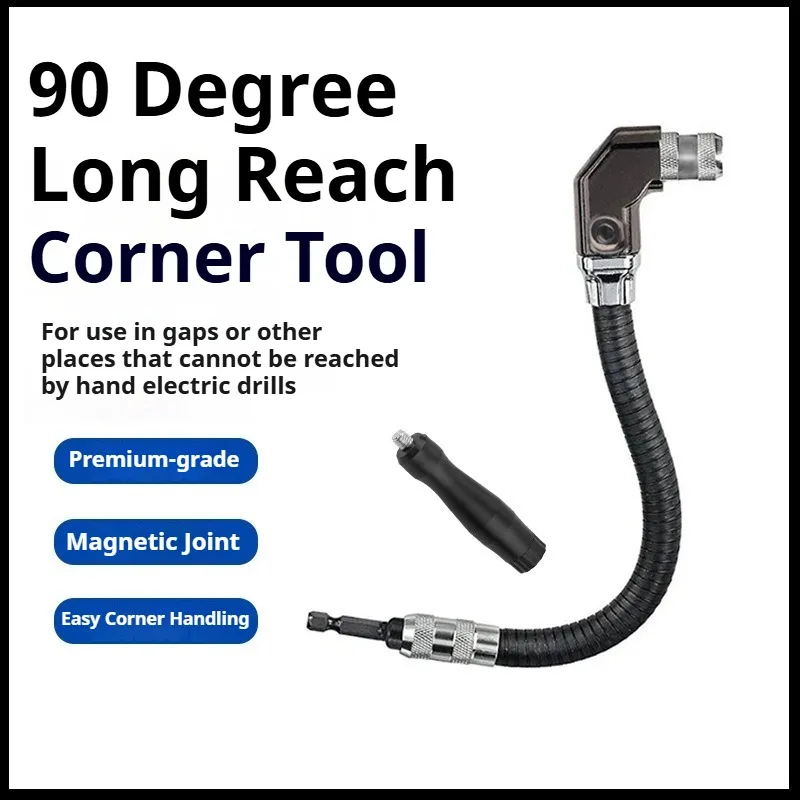 

Convenient 90° Durable Drill Attachment Flexible Shaft Corner Electric Drill Adapter Narrow Space Drilling Power Tool Accessory