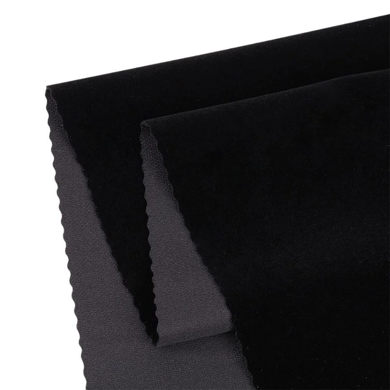 10M Black Color Self Adhesive Flocking Velvet Fabric for DIYJewelry Drawers Flock Decal Velvet Fabric 14cm Width