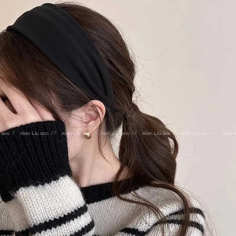 Vintage Solid Soft Cotton Hairband For Women Girls Sweet Hair Ornament Headband Hair Hoop Hair Band Fashion Hair Accessories image 2