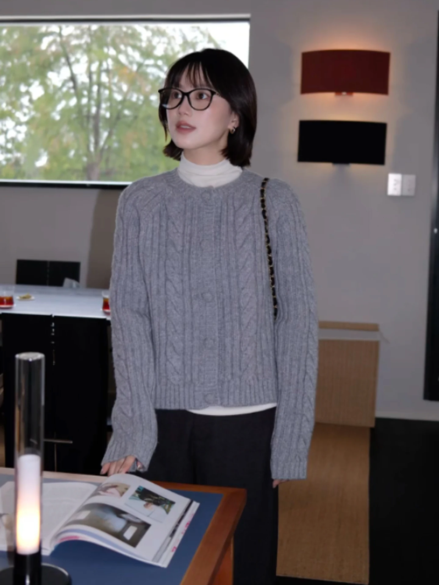 

Корейский вязаный кардиган свободного кроя, удобный, длинный, с круглым вырезом, на одной пуговице, однотонный, в стиле «ленивый шик», осенний топ для женщин...