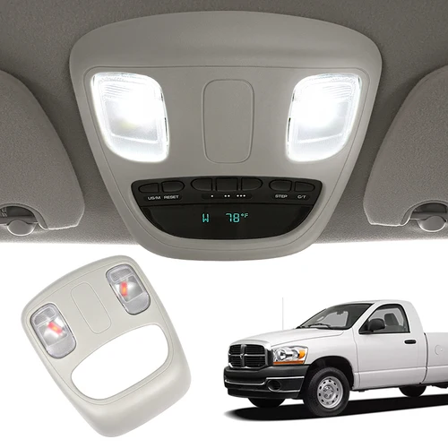 Imagen 1 del producto Para Dodge Ram 1500 2500 3500 4500 5500 2006-2010 LED consola superior cúpula Interior techo luz de lectura LED/bombilla halógena 1DK78BD1AA