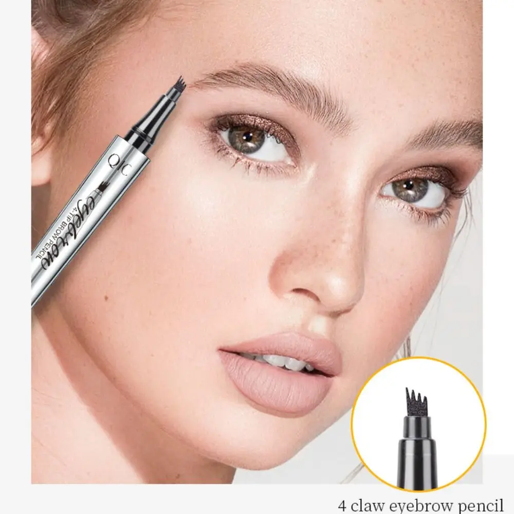 Waterproof Eyebrow Pencil Natural Effect 3D Front Fork Four-headed Tattoo Pencil Long-Lasting Eyebrow Pen Eyebrow