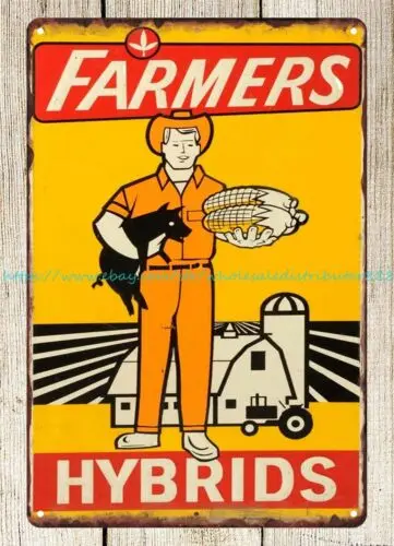 master bedroom decorating ideas Farmer Hybrids seed corn metal tin sign