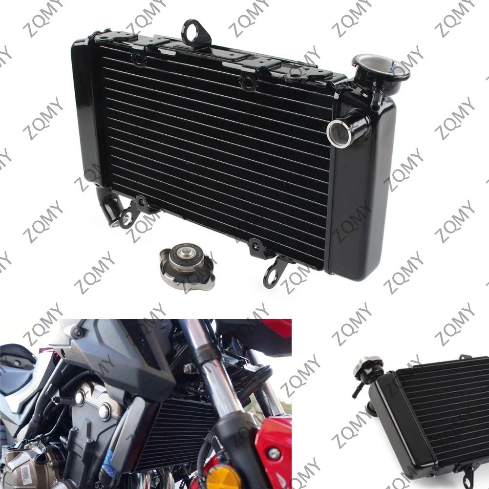 Pendingin Radiator sepeda motor aluminium, pengganti pendingin untuk Honda CB500F 2019 2020 2021 hitam