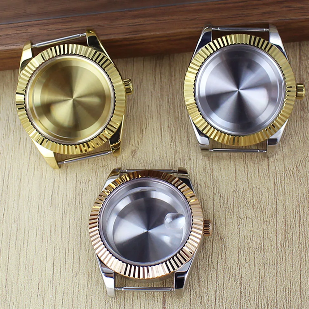 36 مللي متر/39 مللي متر موضة والعتاد شطبة حافة مستديرة ساعة حافظة الياقوت الزجاج ل Nh35 Nh36 Nh70 Nh72 8215 Movt 28.5 مللي متر الطلب DJ SK وزارة الدفاع أجزاء