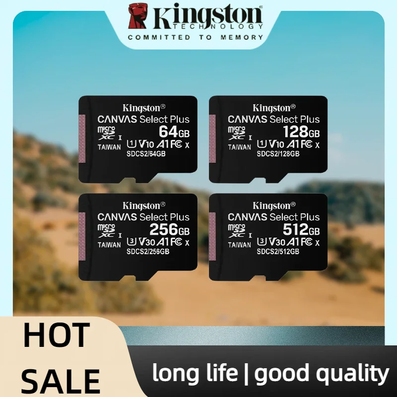 Kingston 128GB MicroSD TF Card 256GB 512GB Flash Memory Card A1 V10 Original Storage Micro SD Cards for Phone/Tablet/Switch
