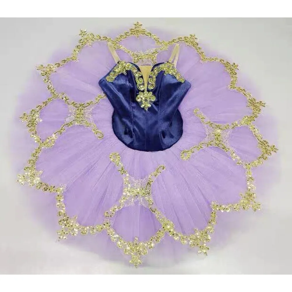 

Purple professional ballet tutu little girl platter pancake classical dance wear contemporary costume dress kids dancewear swan