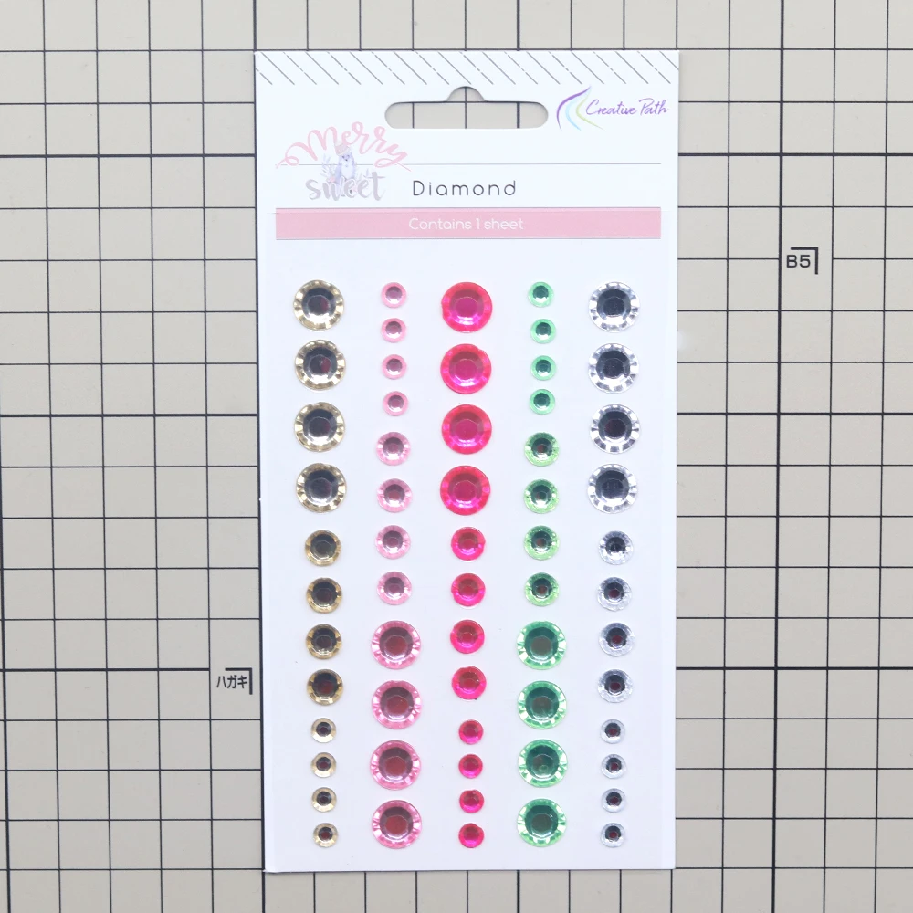 Creative Path Selbstklebende 3D-Kristall-Aufkleber, glitzernde runde Edelstein-Deko-Aufkleber für Scrapbooking, Journaling, DIY-Kartenherstellung – Detail 5