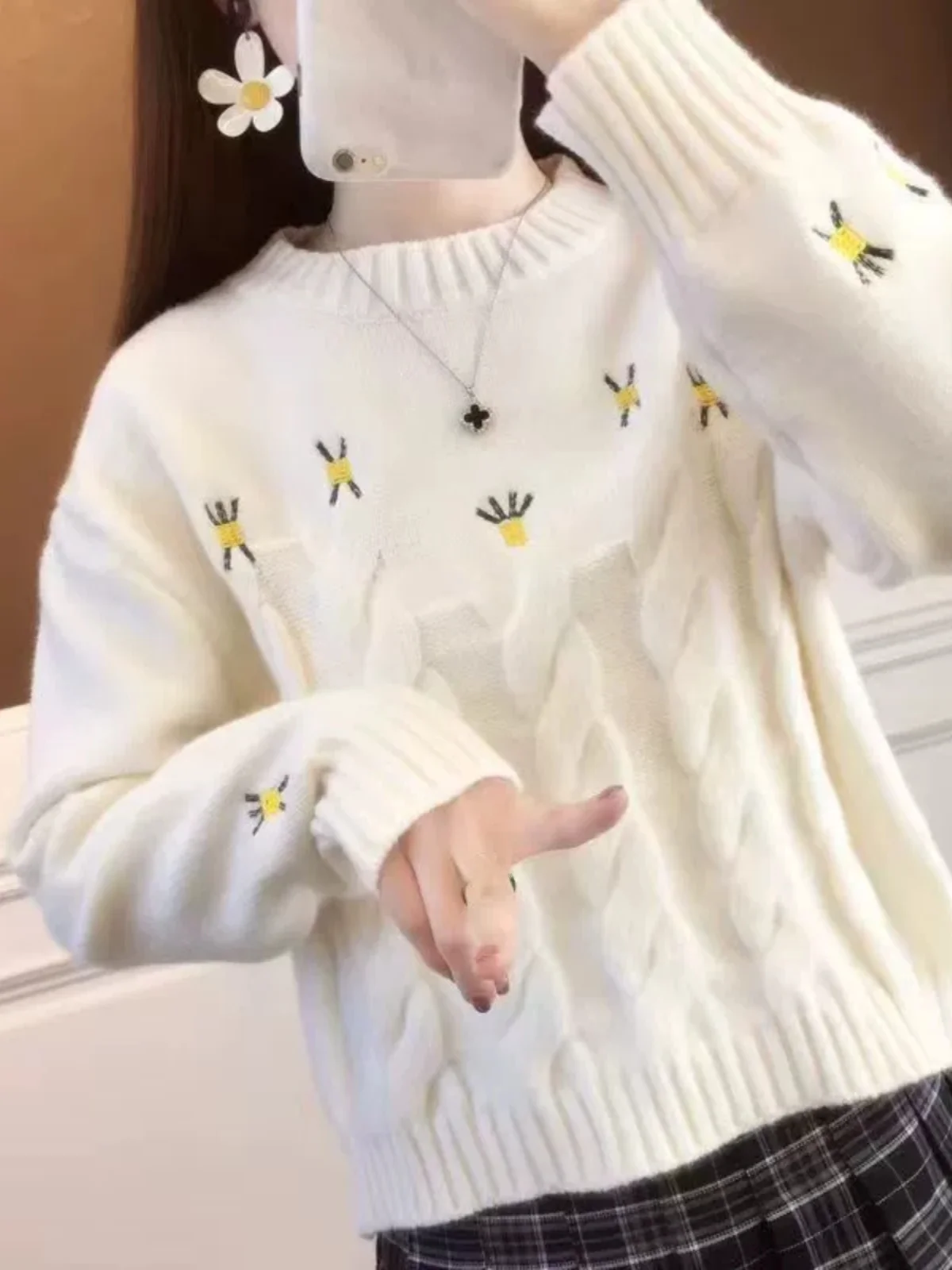 

Faionable ort Knitted Sweater for Small Women Autumn Winter New Arrival Inner Wear Base Layer irt Sli Commute Ready